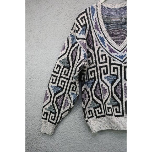 J T Beckett Vtg. Men's V-Neck Pullover Sweater-Size Medium-Thick - Picture 7 of 11
